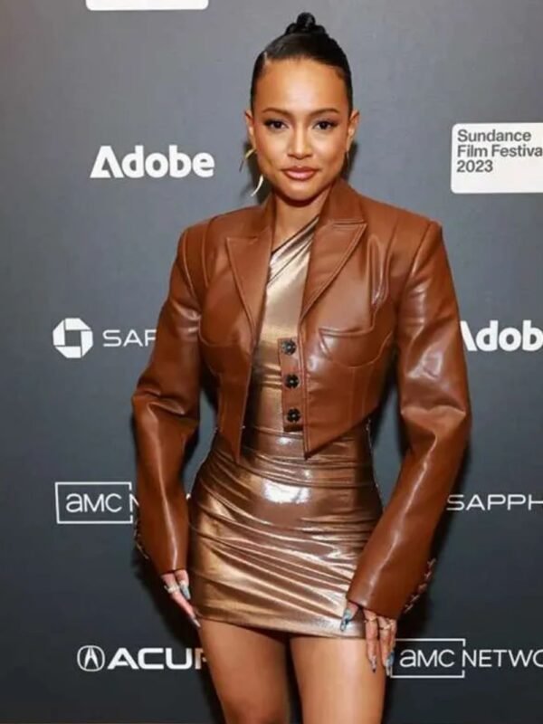 Divinity 2023 Karrueche Tran Brown Leather Jacket