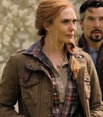 Doctor Strange 2022 Scarlet Brown Leather Jacket