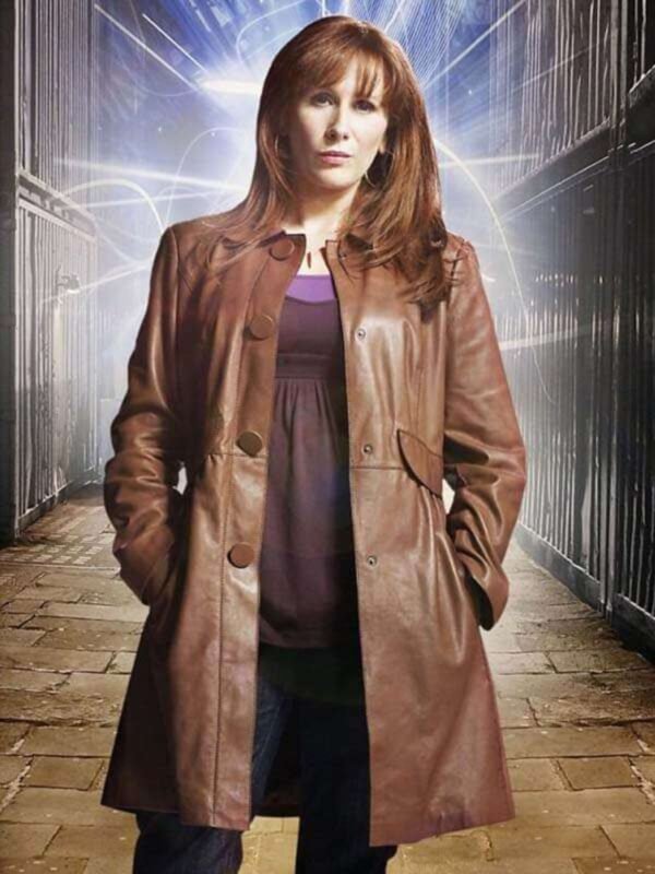 Doctor Who Season 4 Donna Noble Brown Leather Coat 