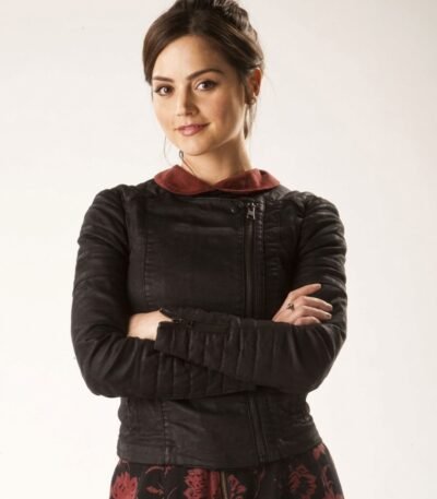 Doctor Who Season 7 Clara Oswald Black Leather Jacket