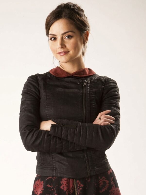Doctor Who Season 7 Clara Oswald Black Leather Jacket