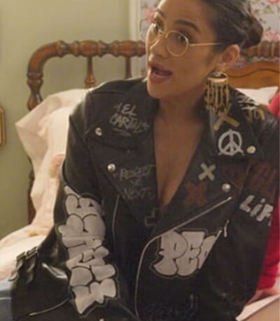 Dollface Stella Cole Black Biker Leather Jacket