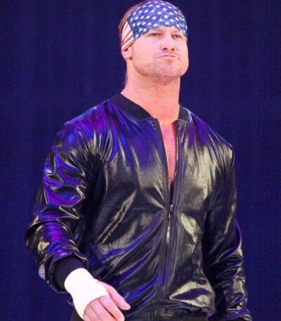 Dolph Ziggler Black Bomber Leather Jacket
