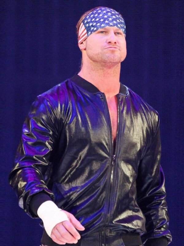 Dolph Ziggler Black Bomber Leather Jacket
