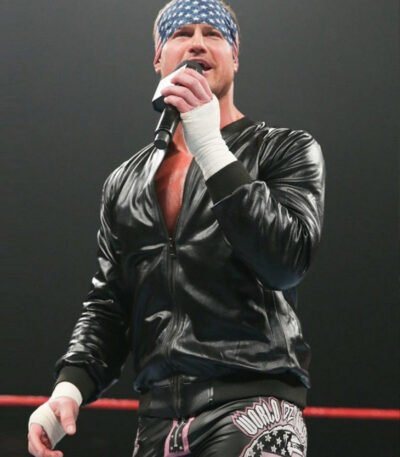 Dolph Ziggler Black Bomber Leather Jacket