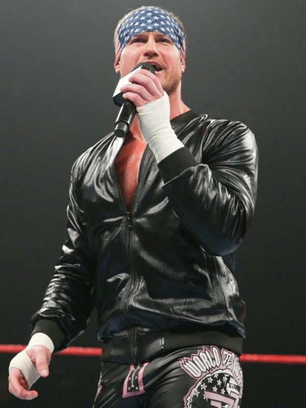Dolph Ziggler Black Bomber Leather Jacket