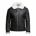 Dominique Aviator RAF Shearling Sheepskin Black Jacket