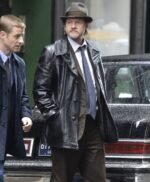 Donal Logue Gotham Black Leather Coat