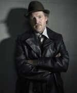 Donal Logue Gotham Black Leather Coat