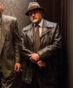 Donal Logue Gotham Black Leather Coat