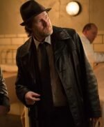 Donal Logue Gotham Black Leather Coat