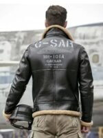 Donald-SF Shearling Black RAF Bomber Leather Jacket