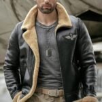 Donald-SF Shearling Black RAF Bomber Leather Jacket