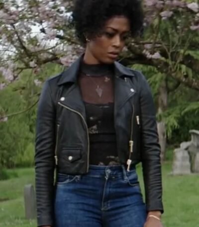 Double Life 2023 Javicia Leslie Biker Black Jacket