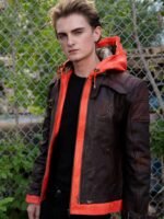 Dragon Ball Goku Brown Leather Jacket With Hood