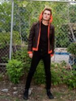 Dragon Ball Goku Brown Leather Jacket With Hood