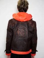 Dragon Ball Goku Brown Leather Jacket With Hood