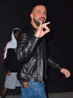 Drake Black Leather Jacket