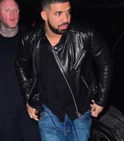 Drake Black Leather Jacket