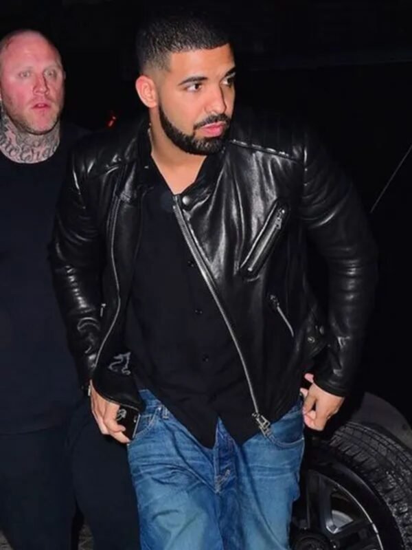 Drake Black Leather Jacket