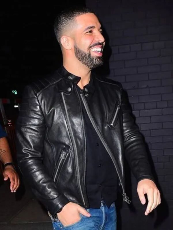 Drake Black Leather Jacket