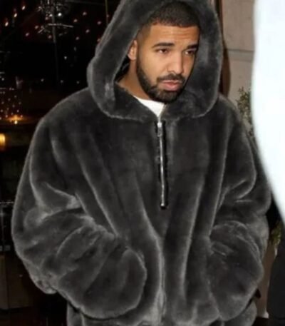 Drake Fuzzy Fur Hooded Jacket