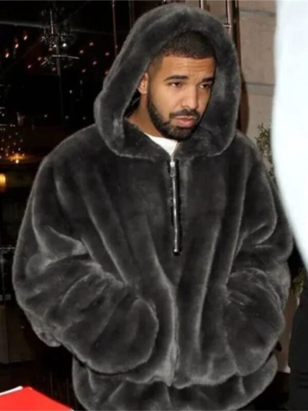 Drake Fuzzy Fur Hooded Jacket