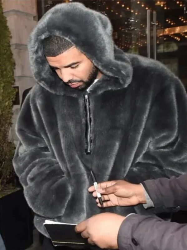 Drake Fuzzy Fur Hooded Jacket