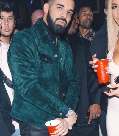 Drake Green Suede Leather Jacket