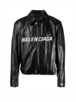 Dua Lipa Singer Balenciaga Black Leather Jacket