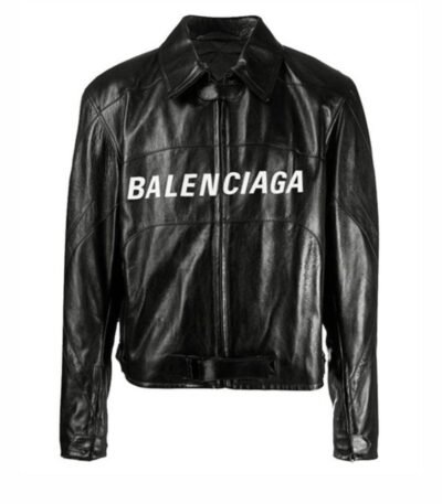 Dua Lipa Singer Balenciaga Black Leather Jacket