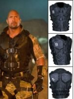 Dwayne Johnson G I Joe Retaliation Black Leather Vest