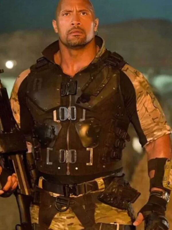 Dwayne Johnson G I Joe Retaliation Black Leather Vest