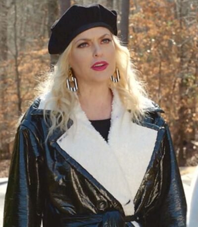 Dynasty S03 Alexis Carrington Leather Mid Length Coat