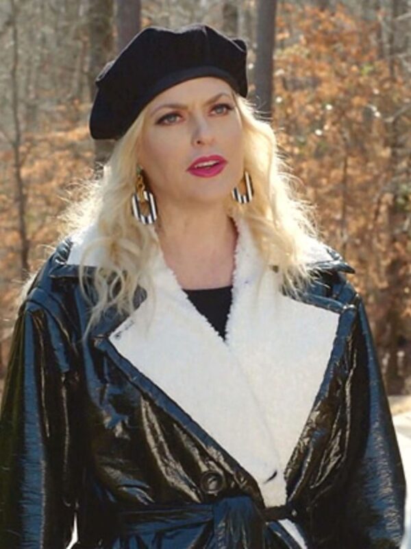 Dynasty S03 Alexis Carrington Leather Mid Length Coat