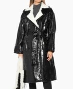 Dynasty S03 Alexis Carrington Leather Mid Length Coat