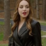 Dynasty S03 Ep16 Elizabeth Gillies Black Double Breasted Coat