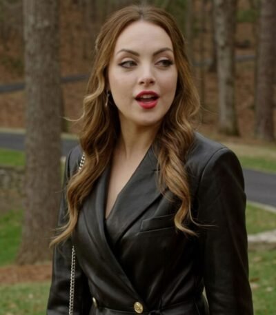 Dynasty S03 Ep16 Elizabeth Gillies Black Double Breasted Coat