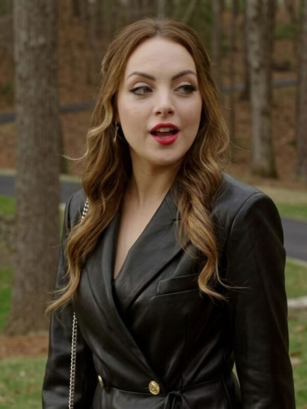 Dynasty S03 Ep16 Elizabeth Gillies Black Double Breasted Coat