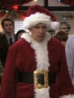 Ed Helms The Office Santa Claus Red Costume Christmas Jacket