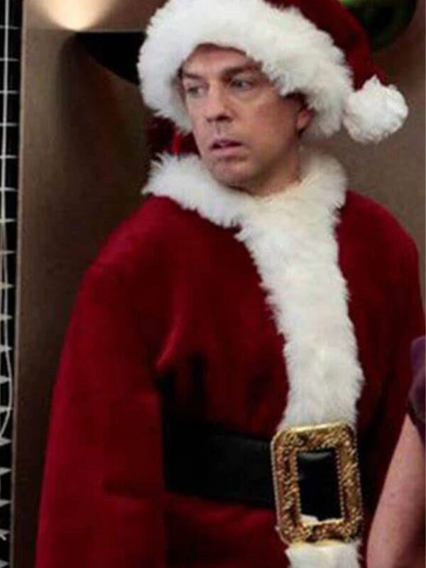 Ed Helms The Office Santa Claus Red Costume Christmas Jacket