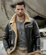 Edward Aviator B3 Shearling Fur Bomber Jacket