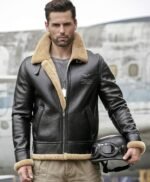 Edward Aviator B3 Shearling Fur Bomber Jacket