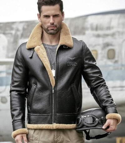 Edward Aviator B3 Shearling Fur Bomber Jacket