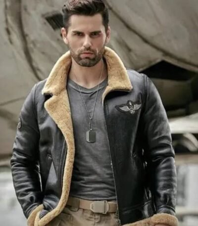 Edward Aviator B3 Shearling Fur Bomber Jacket