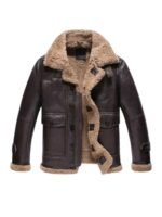 Edwards Sheepskin Shearling Fur Dark Brown Jacket