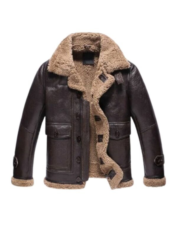 Edwards Sheepskin Shearling Fur Dark Brown Jacket