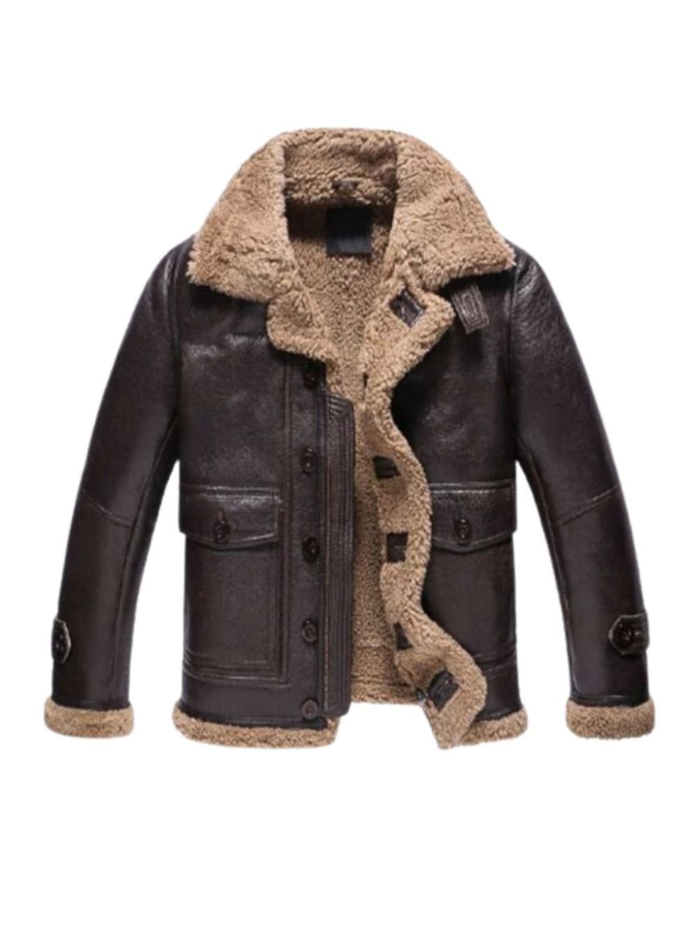 Edwards Sheepskin Shearling Fur Dark Brown Jacket Edwards Sheepskin Shearling Fur Dark Brown Jacket