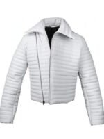 Eiza Gonzalez Bloodshot KT White Leather Jacket