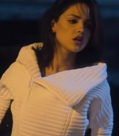 Eiza Gonzalez Bloodshot KT White Leather Jacket